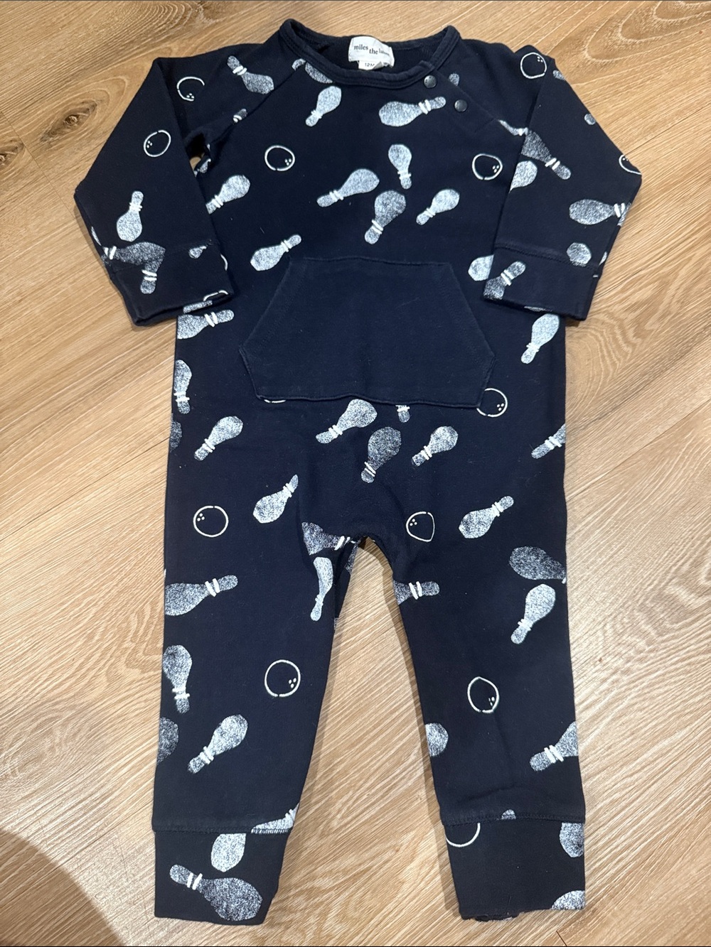 Miles The Label Bowling Navy Infant One-Piece Bodysuit - 12M